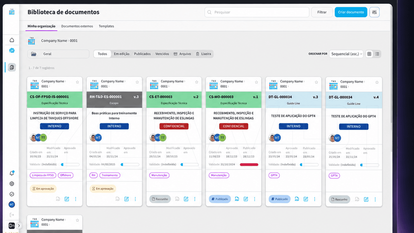 Document management system based on process landscape